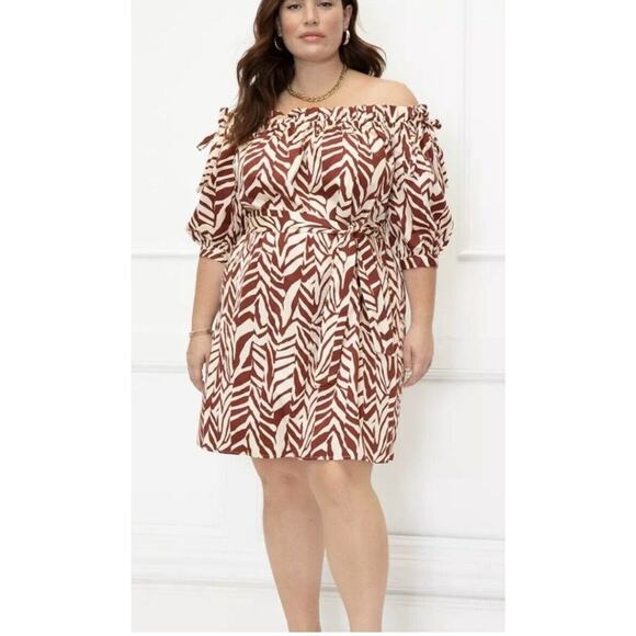 ELOQUII Elements Women's Plus Size Trapeze Off The Shoulder Dress Size 24 - Picture 1 of 8